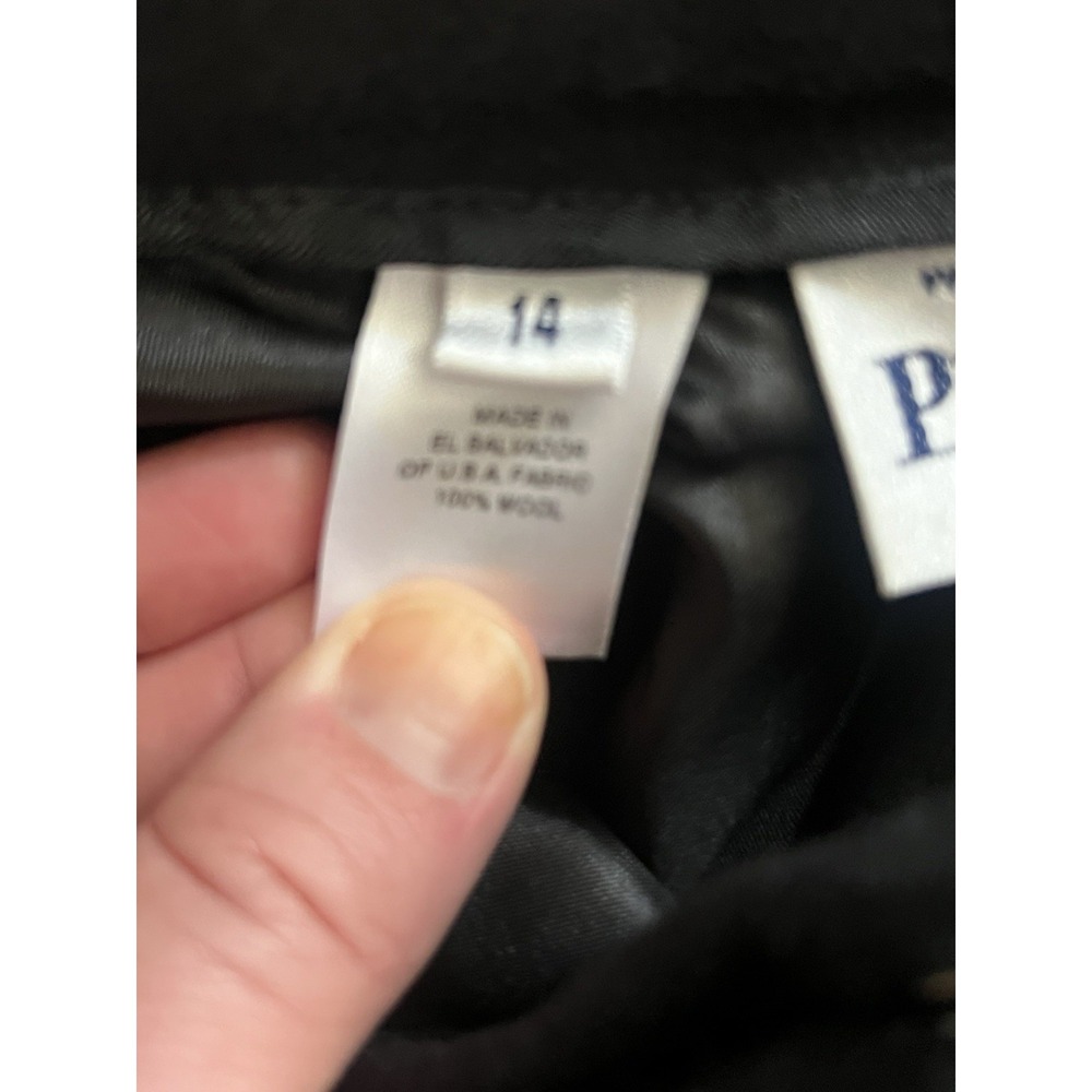 NEW Vintage PENDLETON High Rise Black Wool Trousers Pants Sz 14 P Straight Lined - Picture 6 of 9